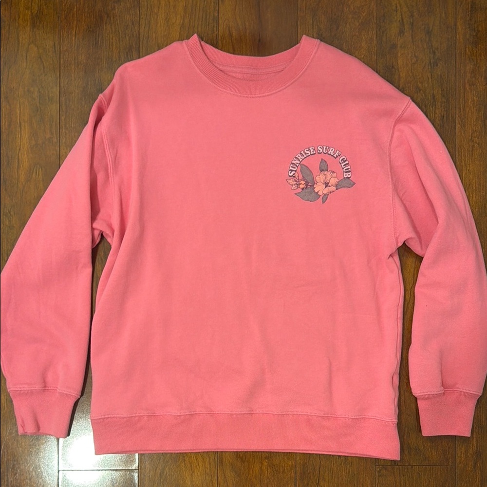 Pink oversized Hollister crewneck (sunrise surf club)